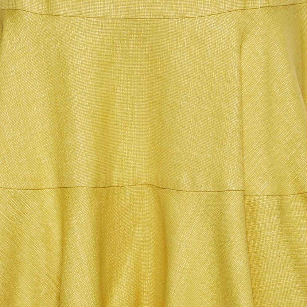 Christian Dior Yellow Cotton Blend Flared Short Skirt M - Picture 4 of 6
